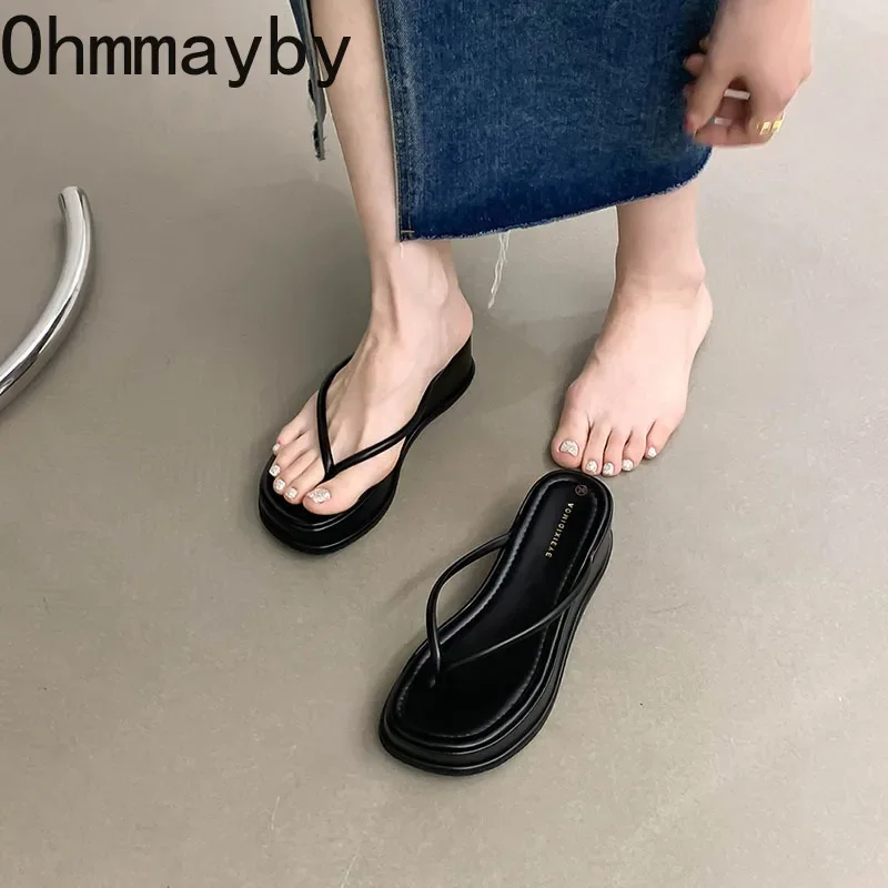 Summer Platform Women Flip Flop Slippers Slip On Shoes Ladies Casaul Wedges Female Outdoor Party Slides White sandalias mujer