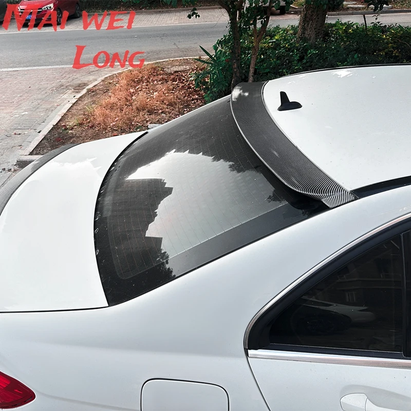 

For 2008-2014 Mercedes Benz C-Class W204 C180 C250 C300 C63 AMG Sedan Black Carbon Rear Window Roof Spoiler Wings Accessories