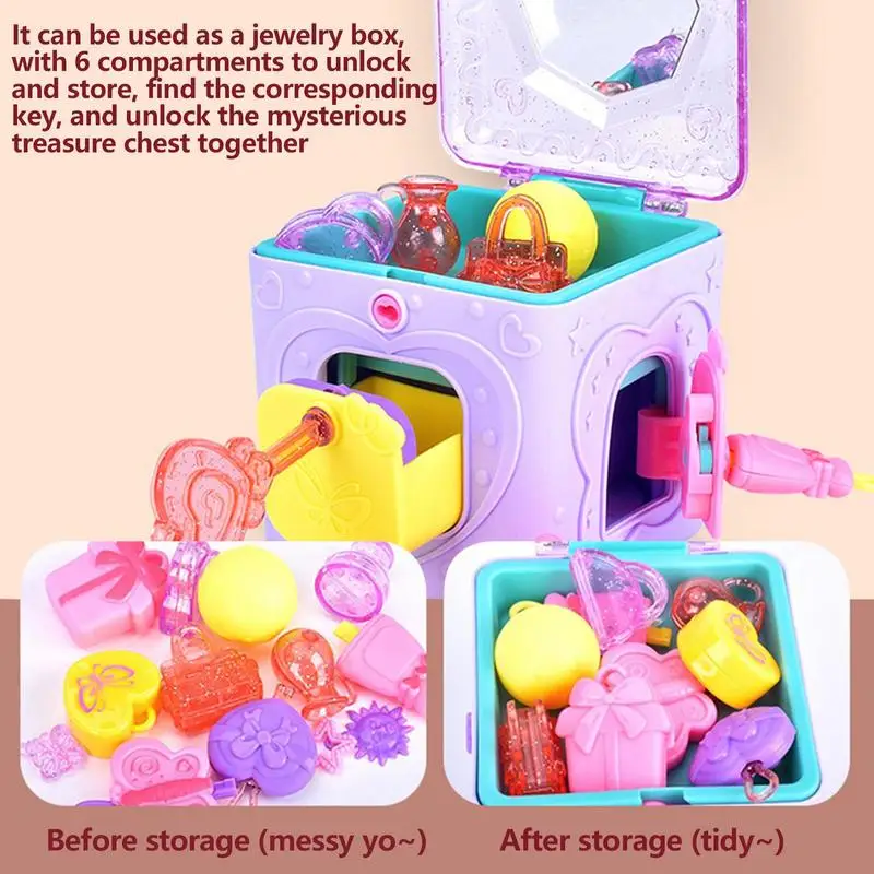 Children Play House Toy Funny Treasure Boxes Toys With Locks Birthday Gift Treasure Collection Storage Box For Kids