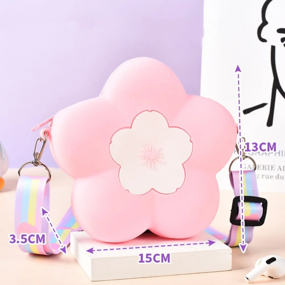 Cute Butterfly Flower Shape Crossbody Bag Children's Silicone Shoulder Bags Baby Girls Phone Bag Candy Color Kids Coin Purse