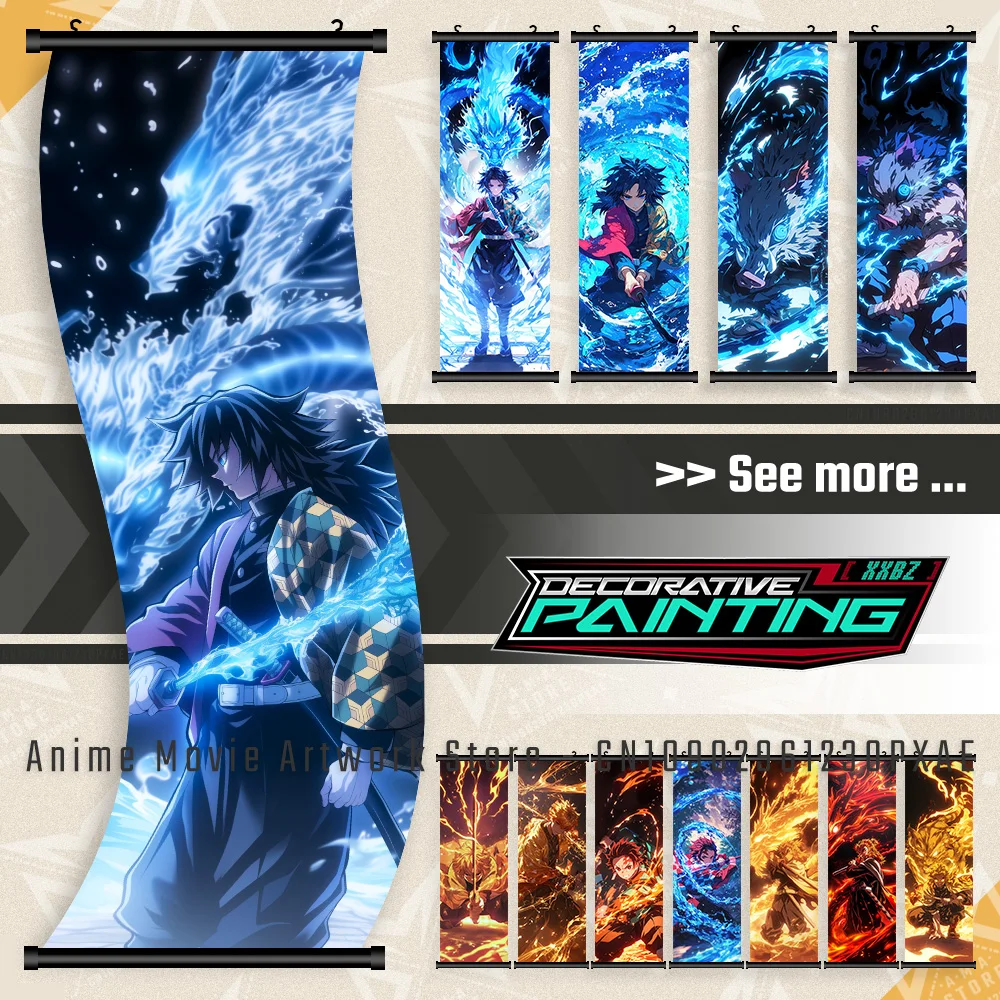

Anime Demon Slayer: Kimetsu No Yaiba Canvas Poster Agatsuma Zenitsu Figures Home Decor Wall Art Scrolls Picture Hanging Painting