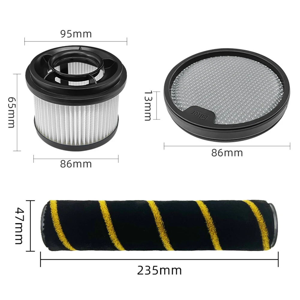 MOVA- S3 S5 Vacuum Cleaner Main Brush Plush Roller Filter Cartridge Replacement Kit Direct Fit Spare Parts Home Cleaning Supply