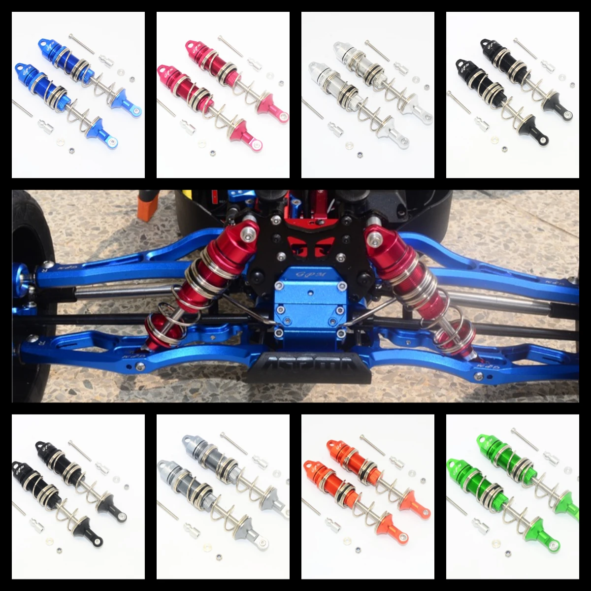 

GPM Aluminum Front Double Section Spring Dampers For ARRMA 1/8 4Wd Talion 6S Blx