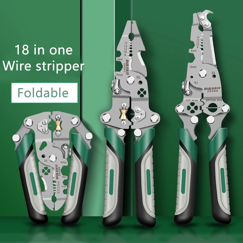 

Electrician Wire Crimper Peeler Pliers Cables Stripping Multifunctional Press Plier Terminal Crimping Gross Side Cutting Tool