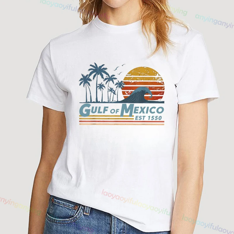 

Gulf of Mexico EST.1550 T Shirt Men Women Graphic Pattern Hot Sale 100% Cotton Tee Shirt Short Sleeve Tops Streetwear Harajuku