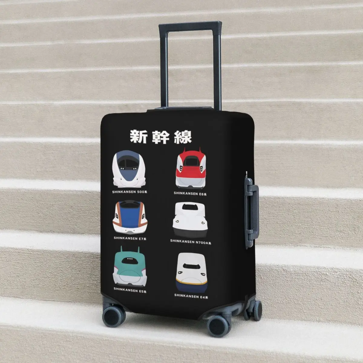 Japanese Shinkansen Bullet Trains Suitcase Cover Holiday Cruise Trip Strectch Luggage Supplies Protector
