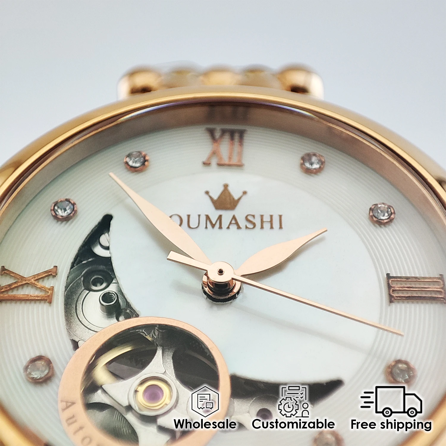 Orologio da donna da 32,5 mm Miyota 82so movimento meccanico automatico vetro zaffiro squisito orologio da donna regalo