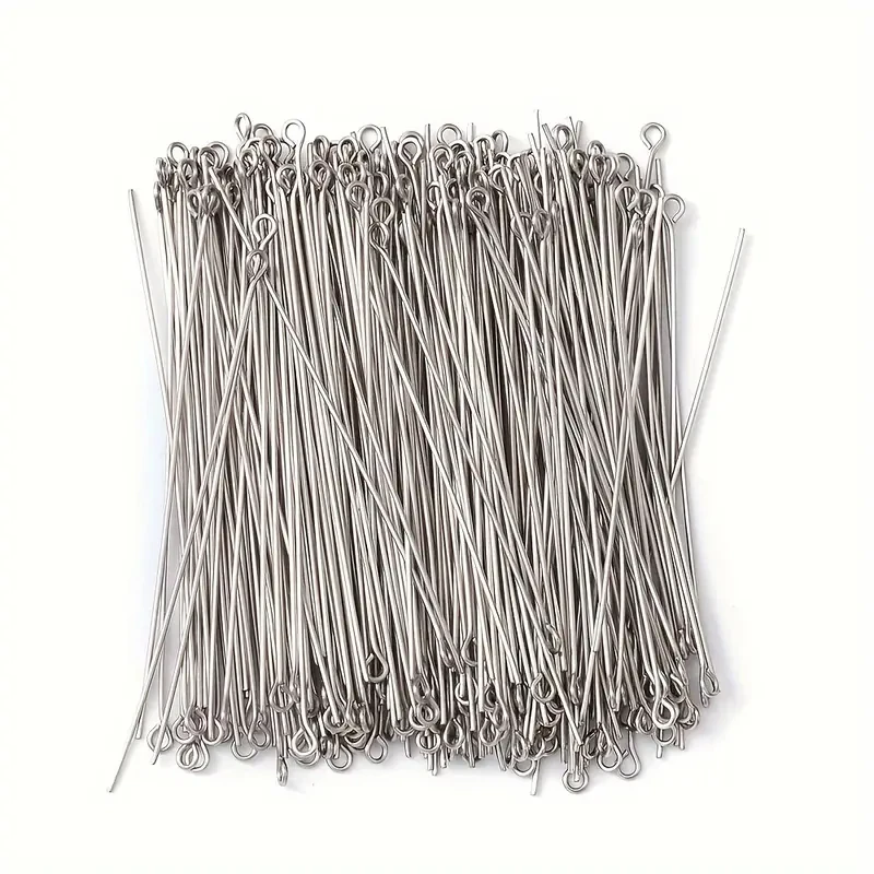 200PCS 35mm Mini Metal Wire Eyepins Beading Small Open Eye Head Pins Needles Bulk for DIY Craft Bead