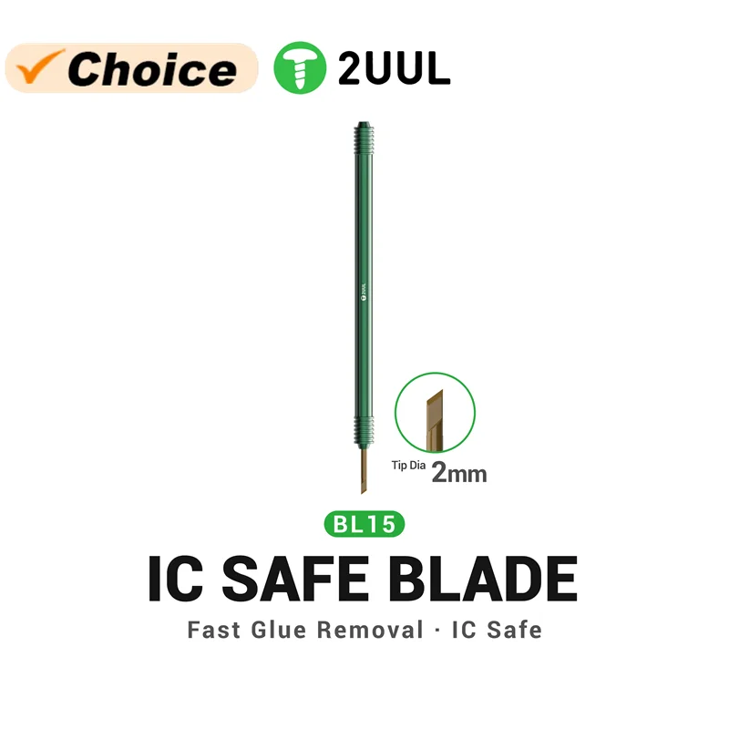 2UUL BL15 Fast Glue Removal IC Safe Blade Precision Beveled Tool Heat resistant non-deformable Built for CPU Black Glue Cleanin