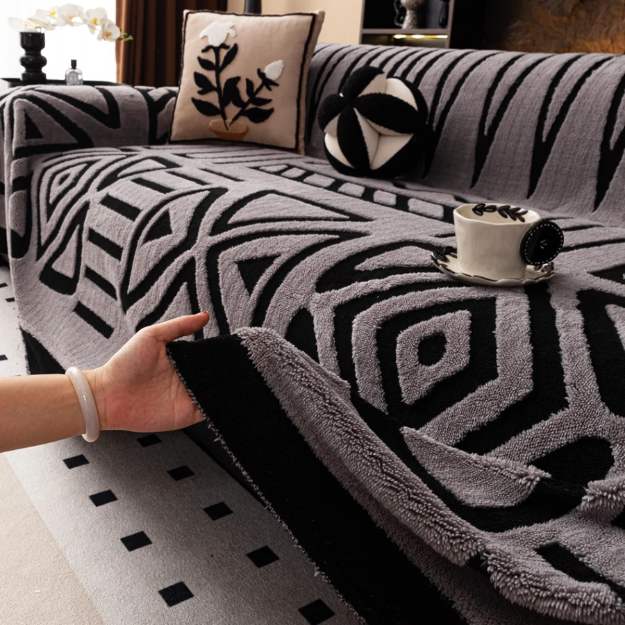 1pc nieuwe Boheemse stijl bankbeschermer, vintage geïnterlinieerde comfortabele bankdeken, geschikt voor huisdieren, antislipbescherming, lux