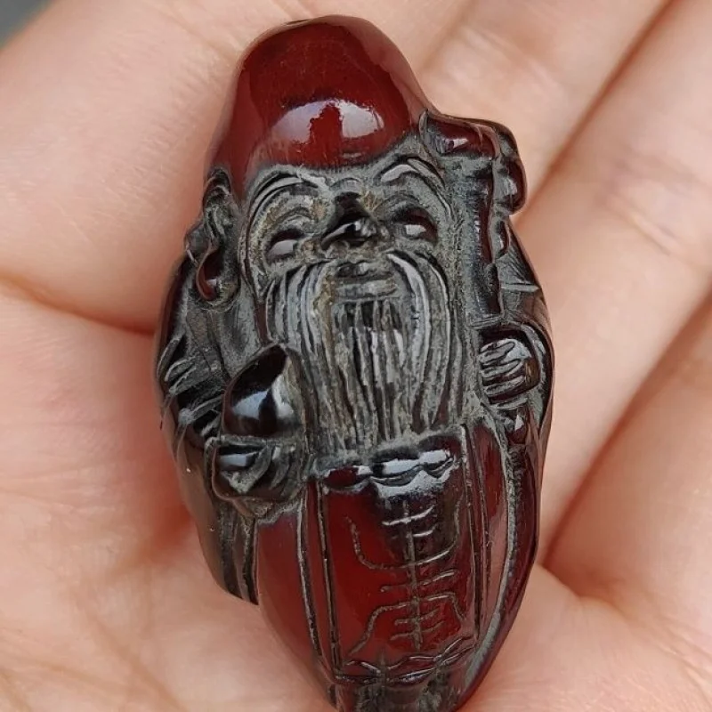 Home Decor Tibetan Hanging Ornament Cultural Accessory Yak Horn Longevity Pendant