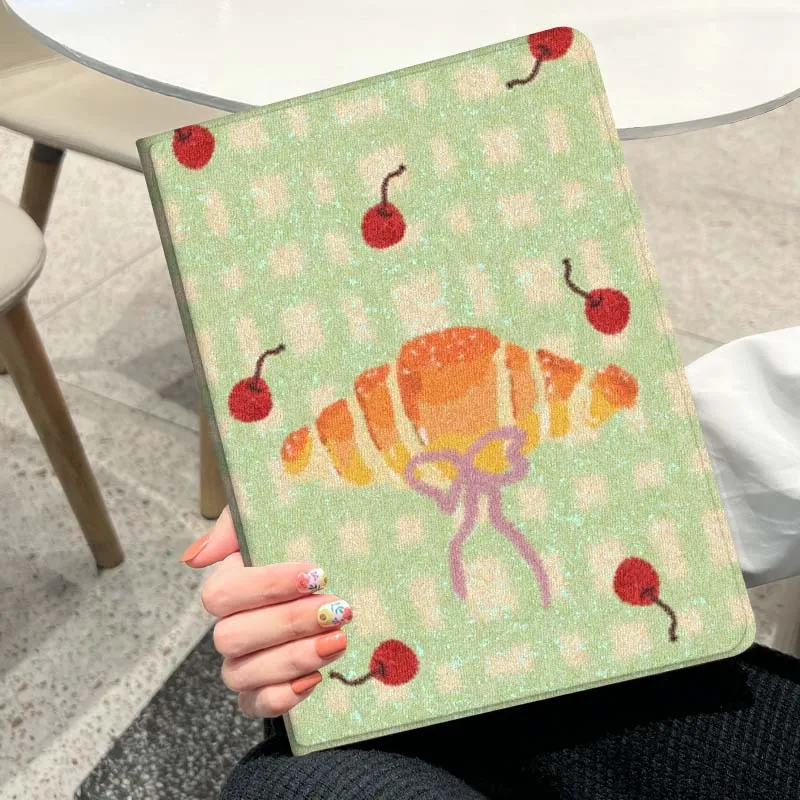 Pure Checkered Bow Cherry cute For Xiaomi Redmi Mi Pad 2 4 5 6 6s 7 8 11 12.5 12.4 11.2 8.7 SE Pro Plus Max Cover Tablet Case