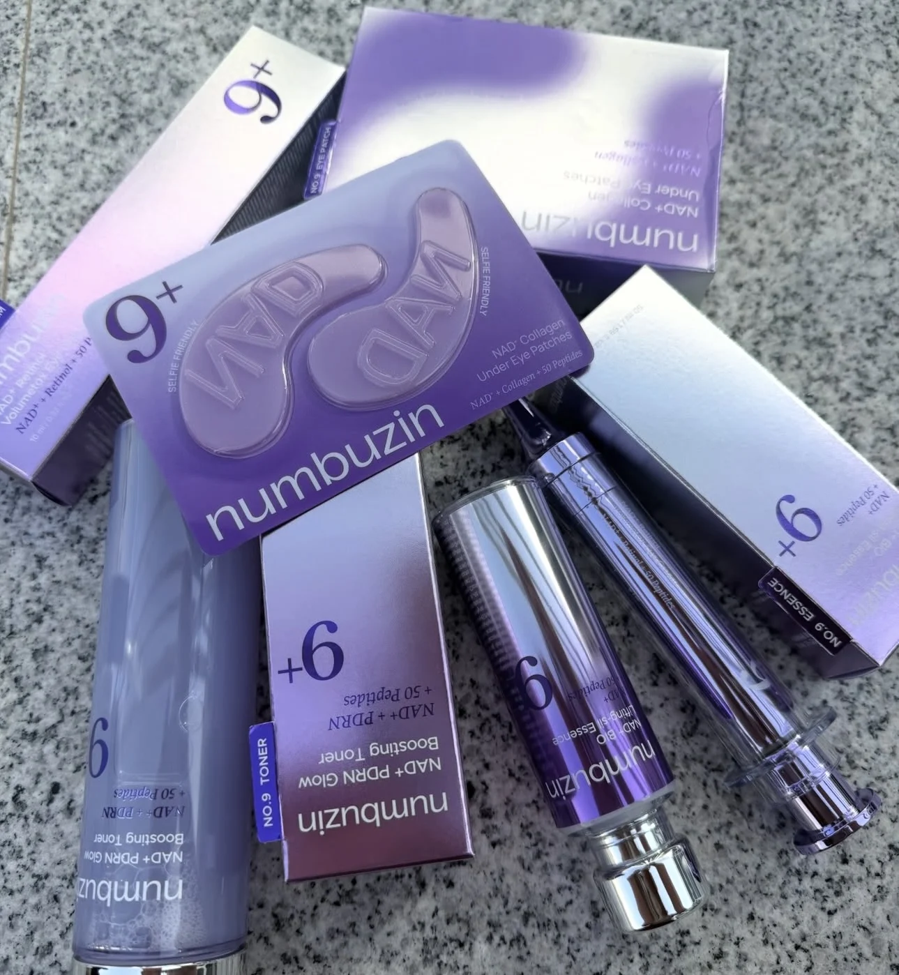 Colección Original Numbuzin No9+ para el Cuidado Facial, Tónico Iluminador con NAD+ y PDRN 5+, Esencia Concentrada con Glutatión y Vitaminas 3+, Suero Bifida