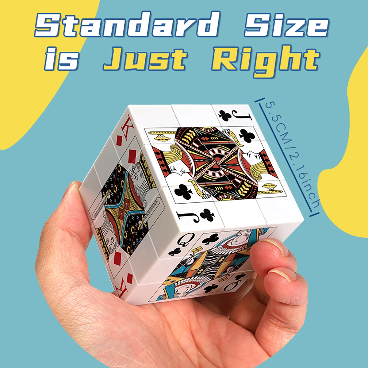 Magic Cube 3x3x3 3D UV printed poker K Q J stress-relieving puzzle professional smooth speed game children's toy gift