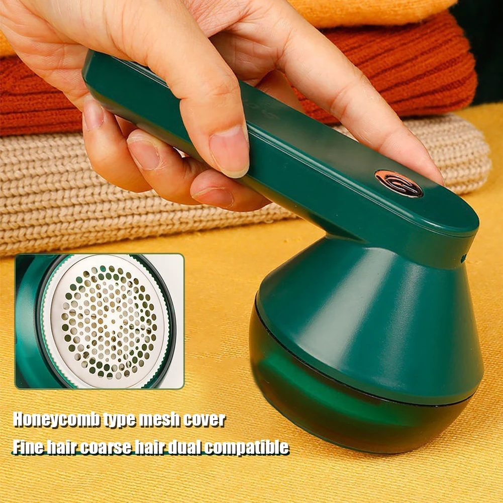 Fabric Shaver Portable Sweater Shaver Defuzzer USB Rechargeable Spools Removal Device 6-Leaf Blades for Home TravelHome Supplies