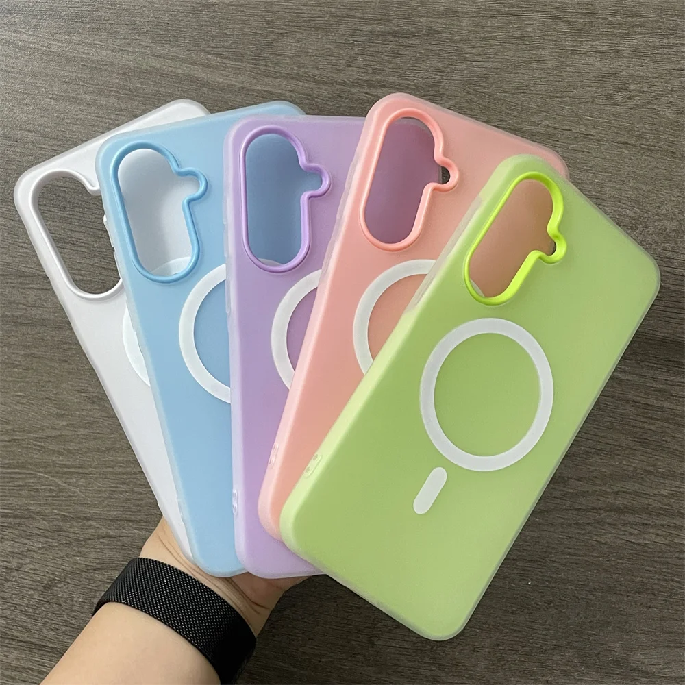 

Candy Color Magnetic Phone Case for Samsung Galaxy A17 A16 A15 A26 A36 A56 A25 A35 A55 A54 5G A07 A06 A05 A05S Matte 2 IN1 Cover