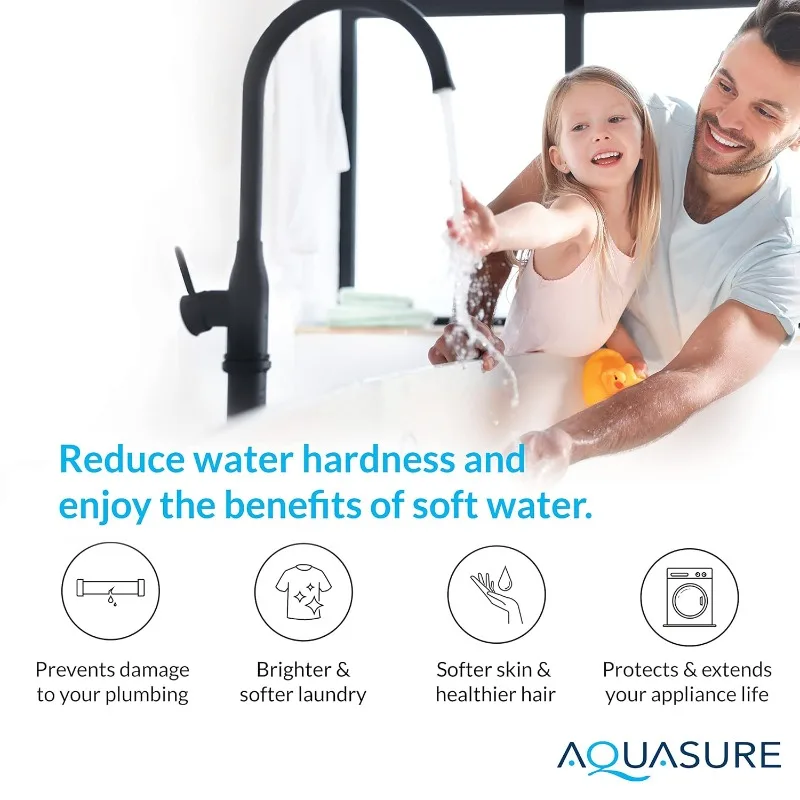 Aquasure 32,000 Grains Whole House Water Filter Bundle with Automatic Digital Metered Control Softener and 75 GPD RO Reverse