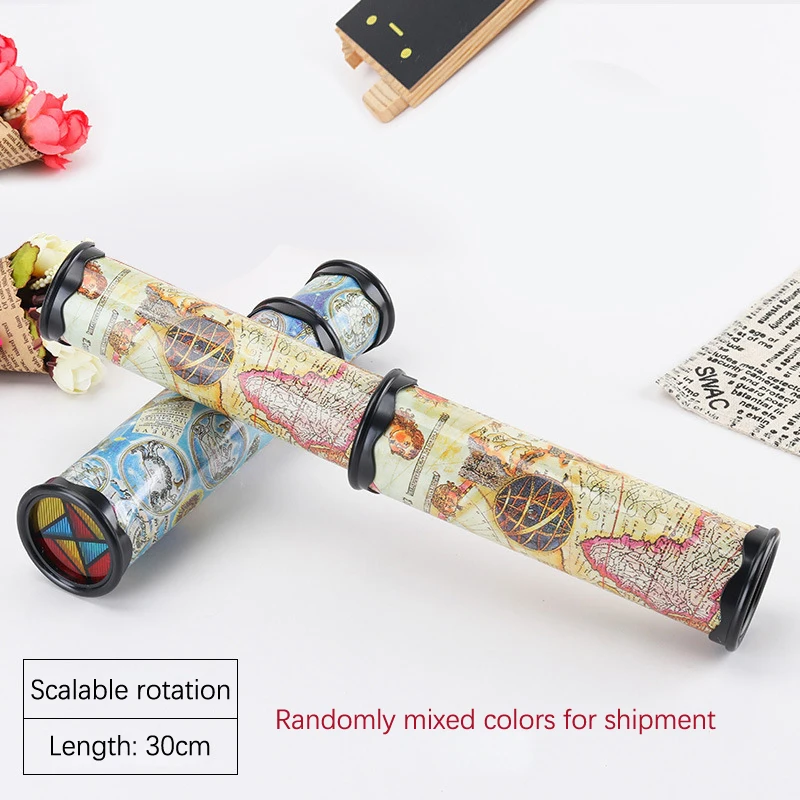 Scalable Magic Kaleidoscope Classic Three Mausoleum Mirror Kaleidoscope Toys Fancy Colored World Toys For Children Gifts