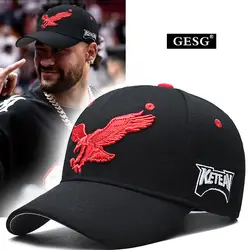 Eagle Embroidery Hat Men's Hard Top Cotton Baseball Cap Star Same Style Fashion Brand Peaked Cap Colorfast Hat