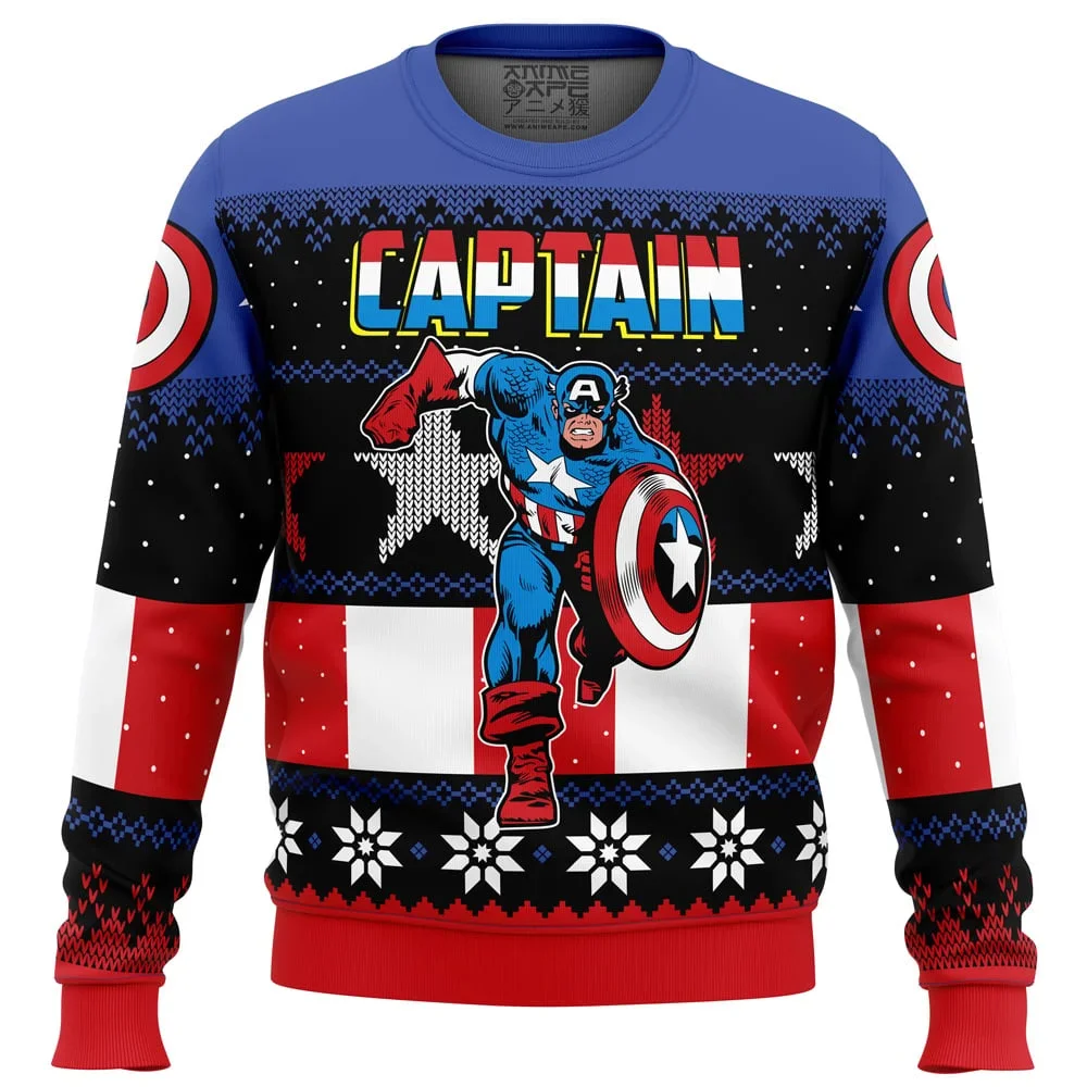 Captain America Men's Hoodie Christmas Venom Pullover 3D Printing Oversized Top Marvel Men's Pullover Iron Man Men's Clothing