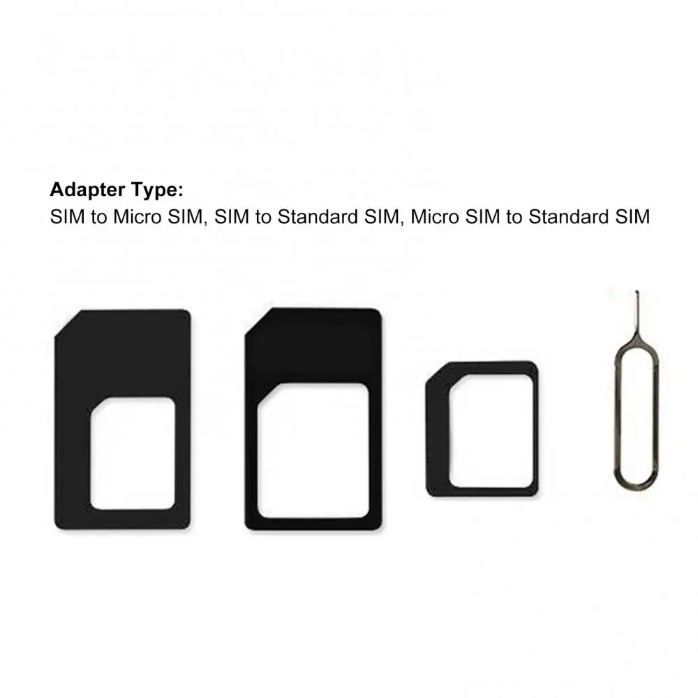 4 Stuks Universele Mobiele Telefoon Sim Kaart Naar Micro Standaard Kaart Adapter Converter Sets Simkaart Tool Voor Mobiele Telefoon Accessoires