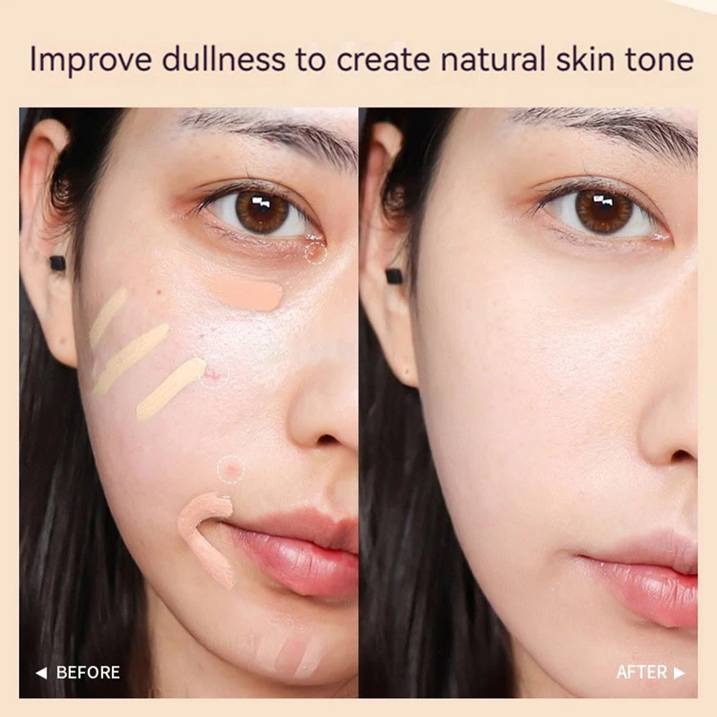 Natuurlijke Drie Kleuren Concealer Voor Gezicht Pockmarks, Vlekken, Traangroeven Om Te Bedekken, Te Repareren En Op Te Fleuren