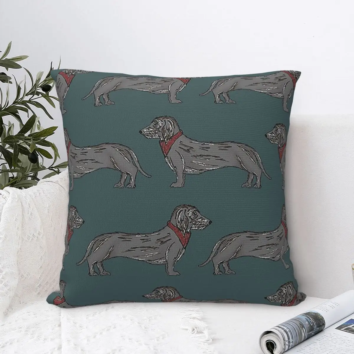 Wire Dachshund Pillow Cases Wiener Doxie Dog Lover Cushion Cover Fashion Decor Pillowcover for Home 18