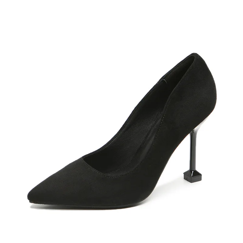 Escarpins noirs à talons hauts pour femmes, chaussures Parker pointues, petite taille, talon fin, grande taille 41, 42, 43, tailles 30 à 44