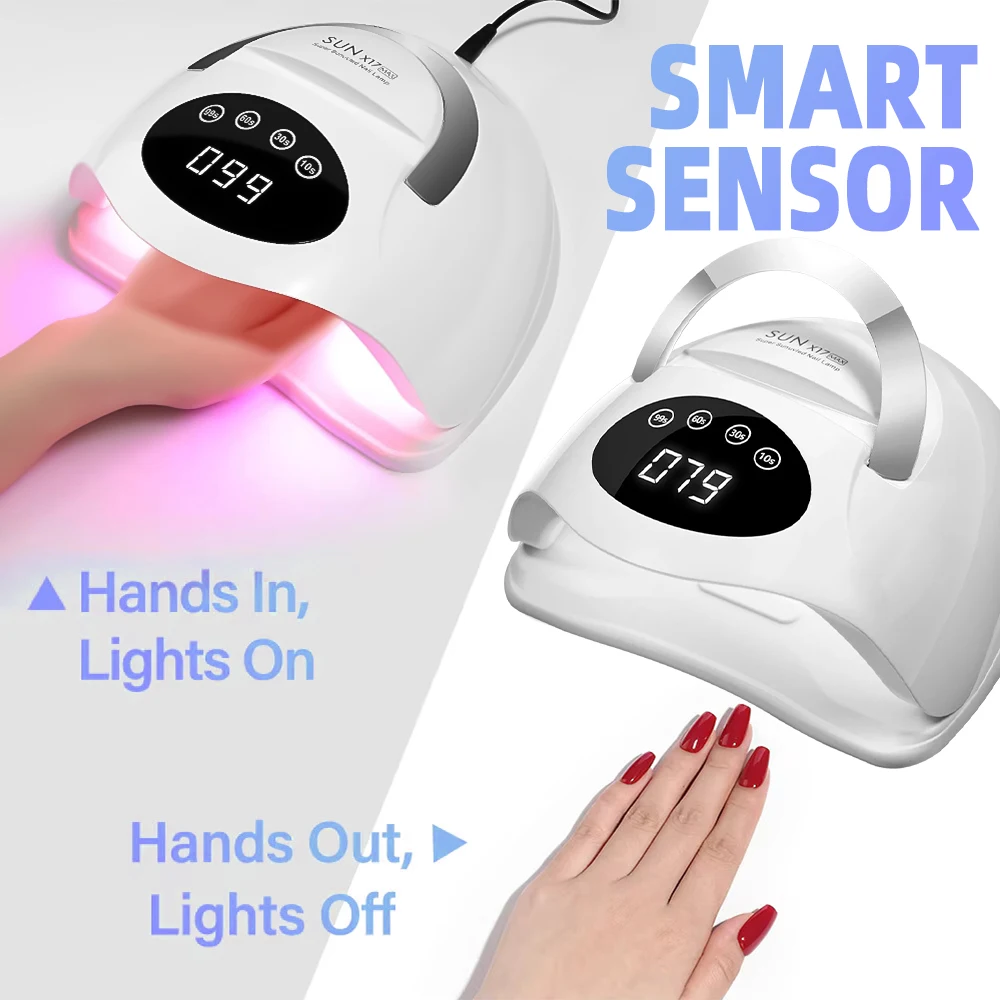 320 واط LED الأشعة فوق البنفسجية مسمار مصباح للتقليم 72 المصابيح تجفيف مصباح لعلاج هلام طلاء الأظافر مع شاشة LCD كبيرة مستشعر تلقائي أدوات الصالون