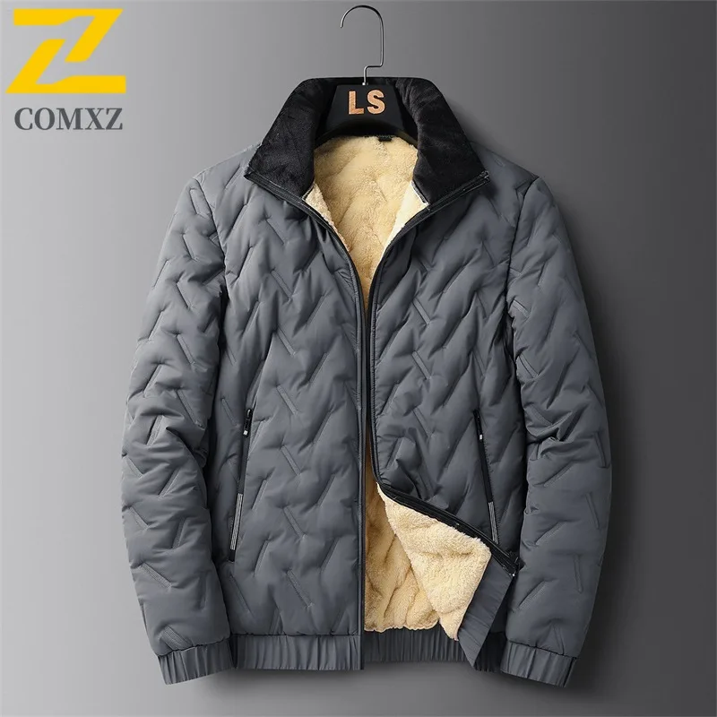 

COMXZ Men's Parker Coat 2025 Daily Commute Windproof Thick Design Travel Trip Cotton Padded Jacket Snow Plus Size Winter Jacket