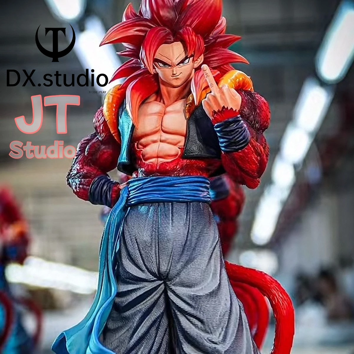 

JT Studio Dragon BallZ Wugita Gogeta The Fourth Form SSj3 Broly 12.99Inch/33cm Can Change Hand PVC Provocation Figure Toys Gifts