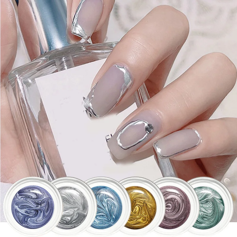 

Varnish Painting UV Nail Polish Nail Painted Gel Mirror Metal Effect Line Drawing Glue DIY Nail Art Manicure Gold Silver Fashion