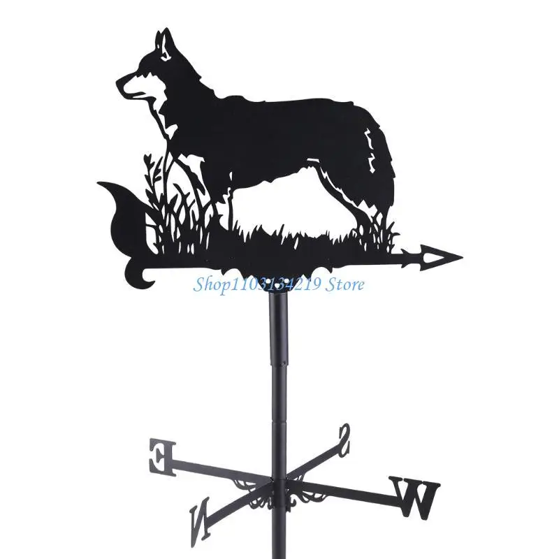 N5KC Retro Farm Scene Garden Stake Weathervane Professional Measuring Tools Patio Yard Vintage Garden Direction Signs