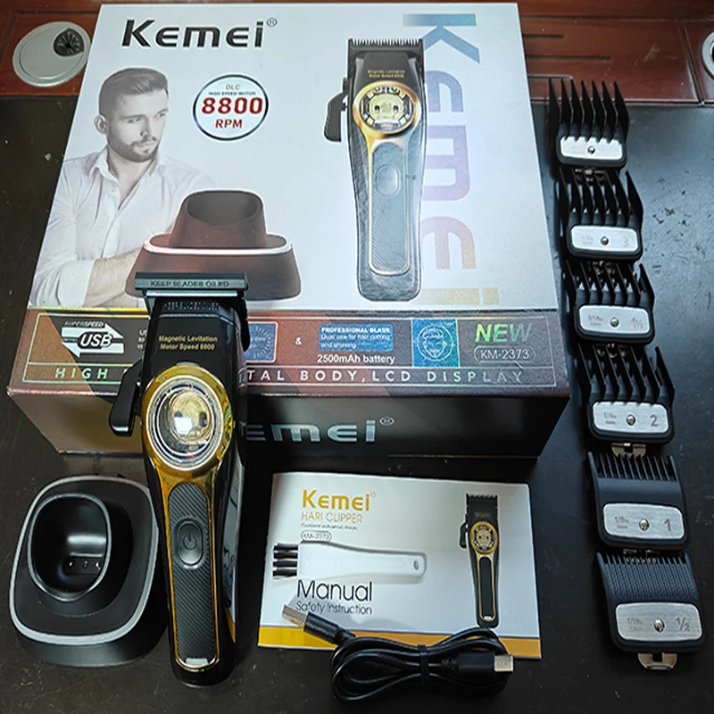 

Kemei Electric Hair Clipper for Men Magnetic Levitation Motor 8800 Rpm USB Rechargeable Professional Hair Trimmer Hair Clipper