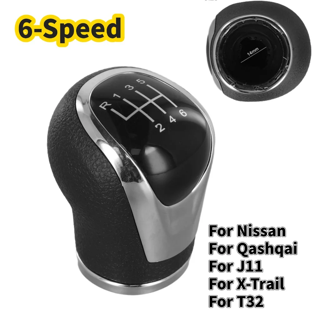 6 Speed Auto Shift Lever Knob Manual Shifter Lever Head Handball For Nissan For Qashqai For J11 For X-Trail For T32