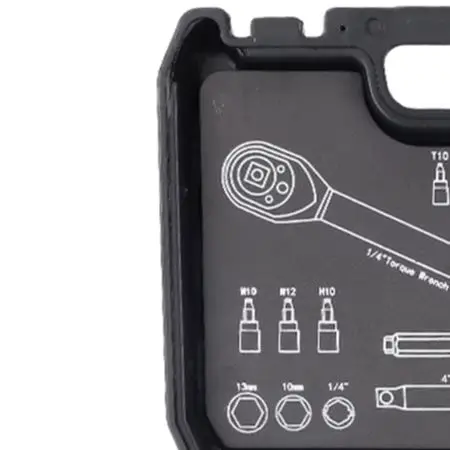 Red 72 Tooth 1/4 Drive Adjustable For Torque Wrench Set With 32PCS Sockets For Automotive Repair…