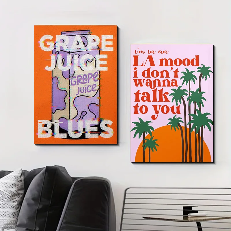Nordic Modern Simple Living Room Decorative Painting Abstract Alphabet Canvas Painting Frameless Art Poster