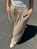 Plus Size Women's Fashion 1XL-5XL Comfortable Striped Drawstring Casual Pants Loose Stretch Mid Waist Tracksuit Pants - Image 3