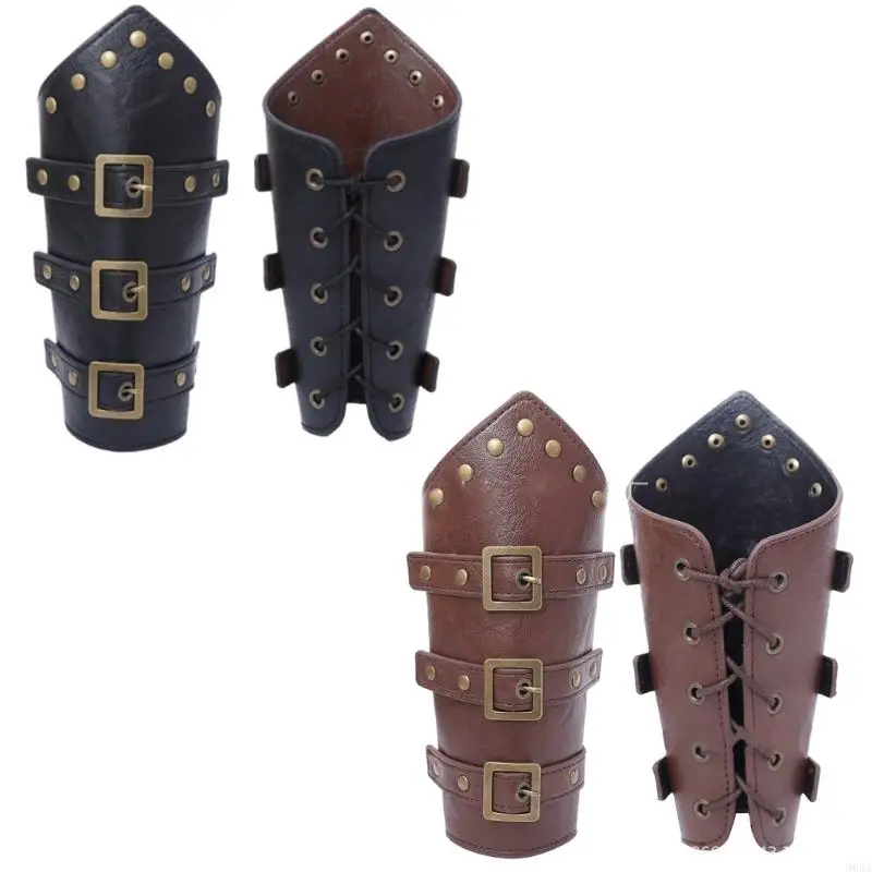 

2pcs Adjustable Buckles Bracers Cosplay Gauntlets Historical Reenactment Gears 964A