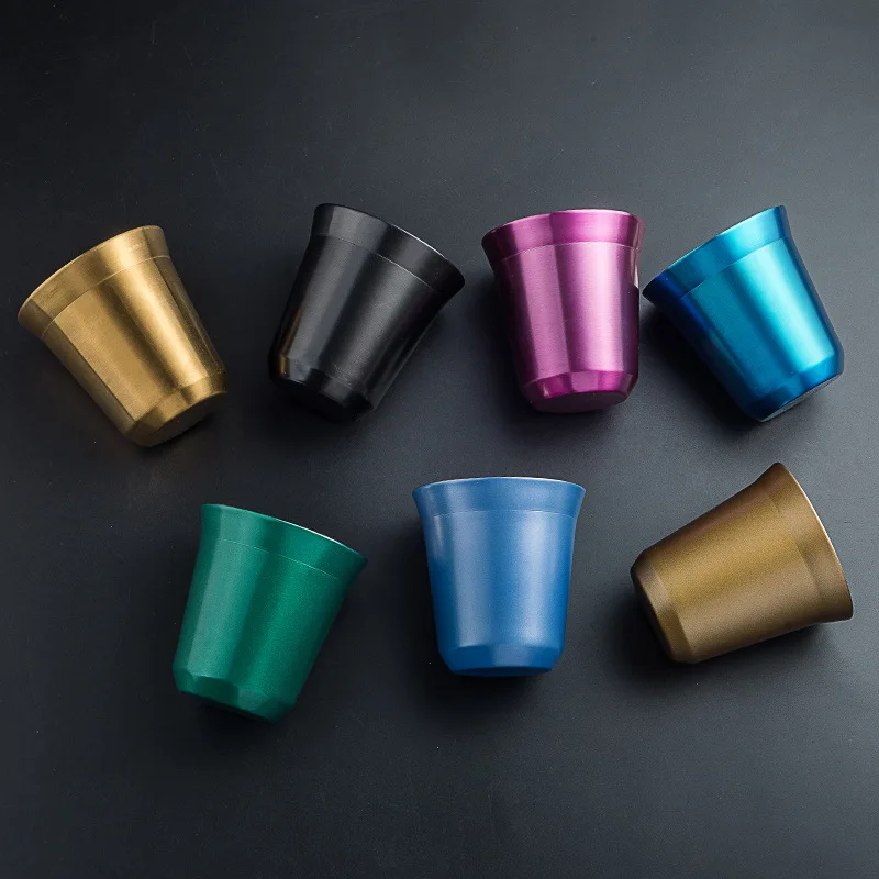 80/160ml Stainless Steel Beer Wine Cup Rose Gold Beer Tumbler Cocktail Juice Milk Cup Metal Drinking Mug for Bar Drinkware