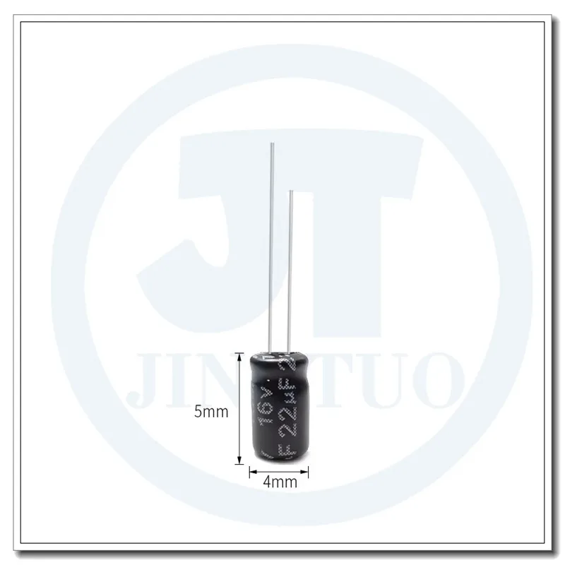 100pc 22uf16v 16v22uf 22mfd 16wv 4x5mm radial aluminum electrolytic capacitors