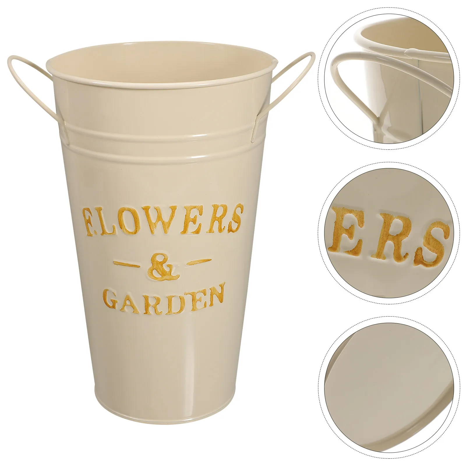 

Iron Flower Bucket Multi-Purpose Plant Container for Cut Flowers Home Office Garden Decor Creative Flower Arrangement Holder