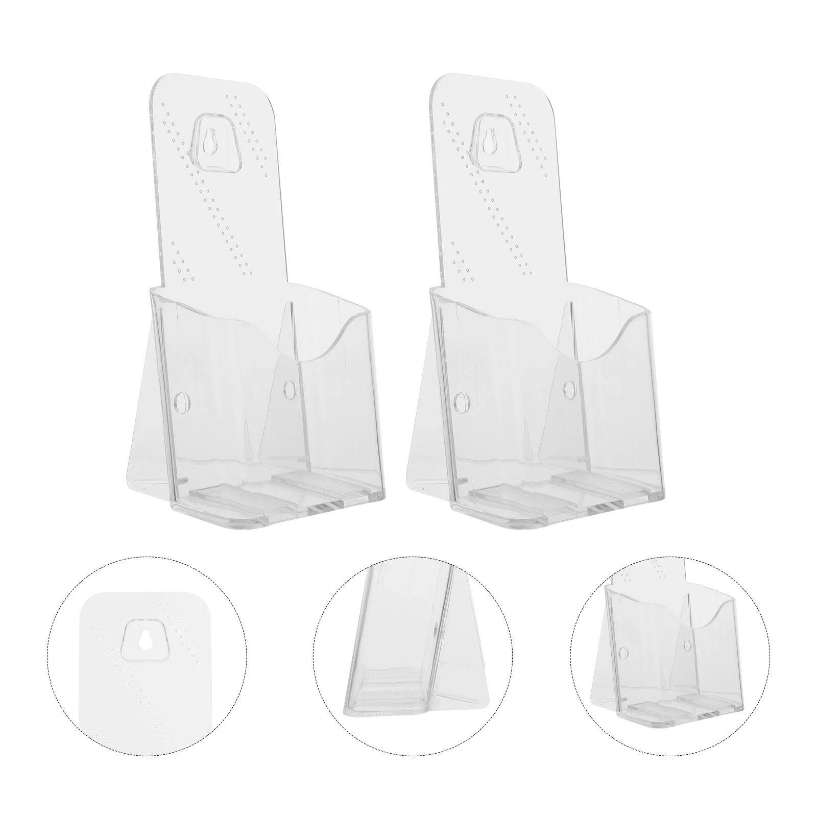 

2 Pcs Transparent Document Holder Desktop Catalog Shelf Wall mounted File Racks Office Storage Boxes Display Rack for Workspace