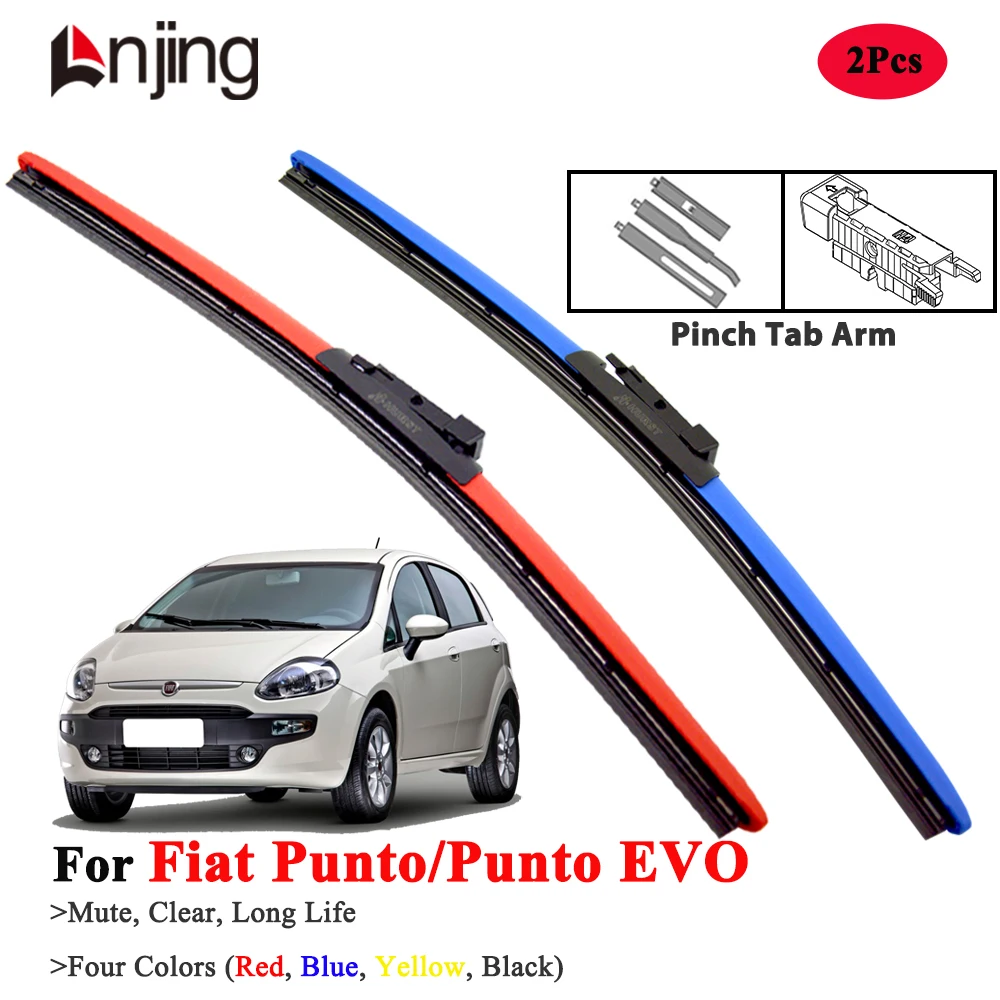 

LNJING Colorful Wiper Blades For Fiat Punto And Punto EVO 1993-2018