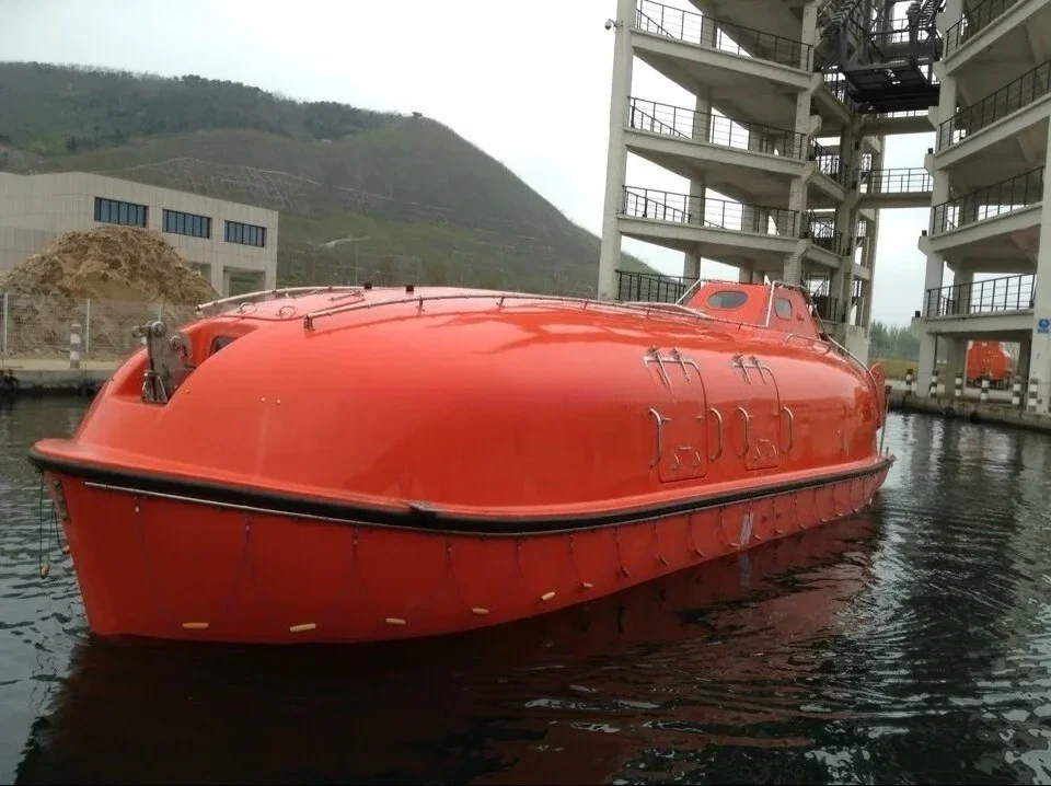 Barco de resgate de emergência marinho Solas Barco de vida de queda livre Barco de vida parcialmente fechado
