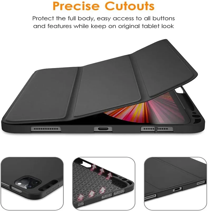 Dla Funda Xiaomi MiPad 7 6 Pro 5 11 11.2 Etui Redmi pad SE 11 10.6 8.7 12.1 Automatyczne budzenie i uśpienie Silikonowa osłona Wsparcie ładowania