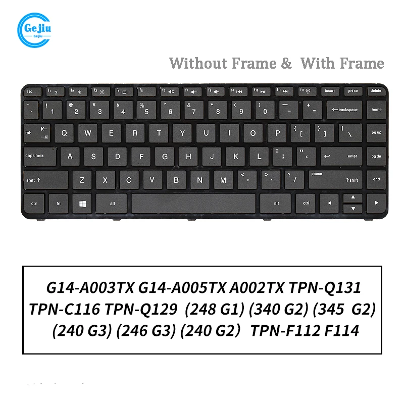 New Laptop Keyboard FOR HP TPN-C116 TPN-Q131 TPN-Q129 14-N TPN-F112 TPN-F114 14-R217TX 240 G2 245 246 G3 G14-A002TX G14-A003TX