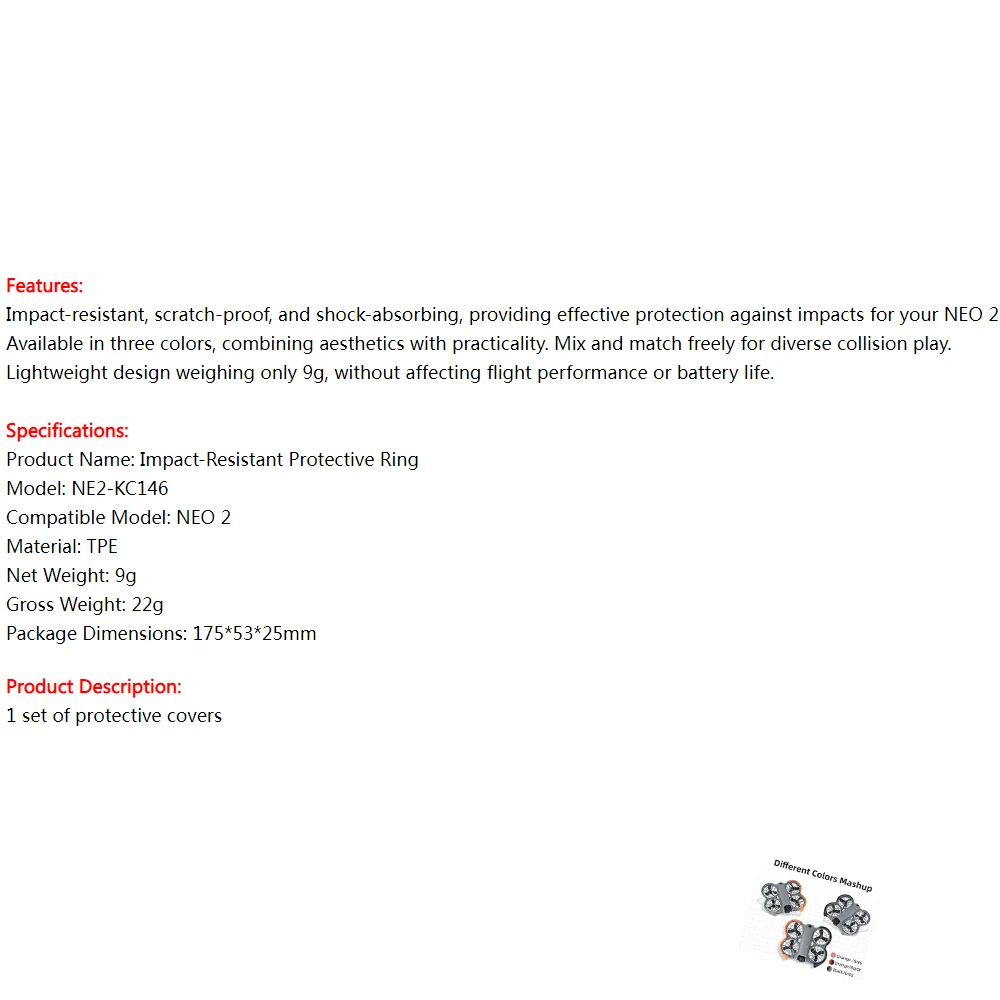 

Propeller Guard Protector for DJI Neo2,Drone Protective Bumper Ring Propellers Blades Anti-Collision TPE Prop Bumper Cover Bezel