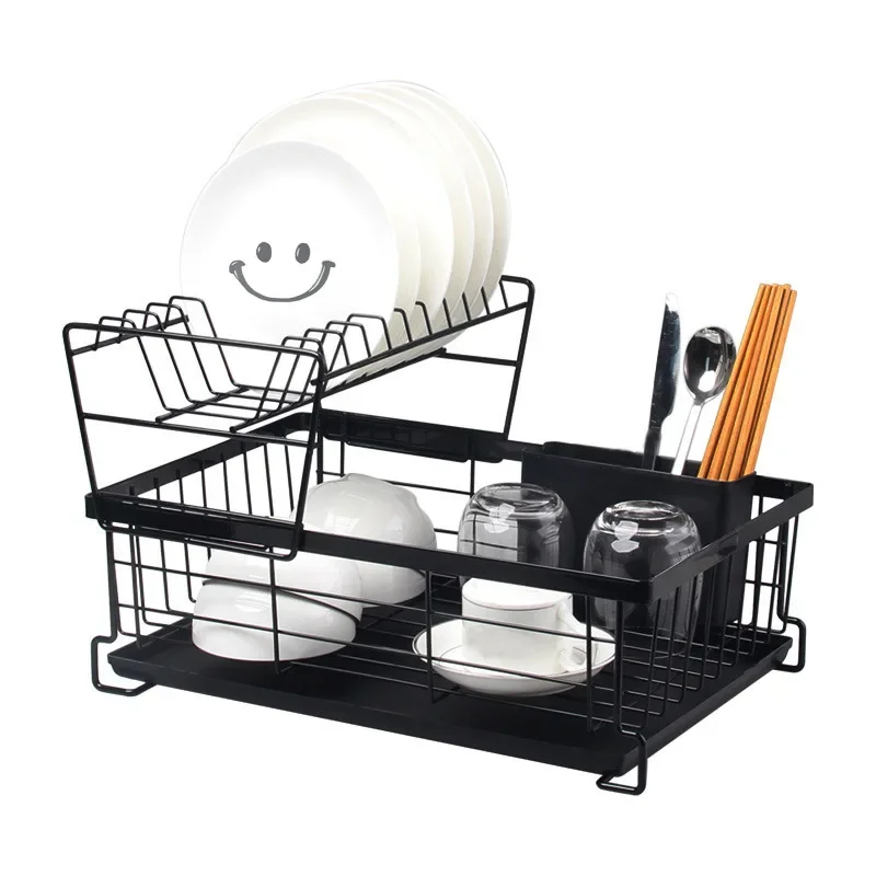 

Kitchen countertop, bowls, chopsticks, drain rack, household double plate, dish storage rack, tableware storage rack, pull-out