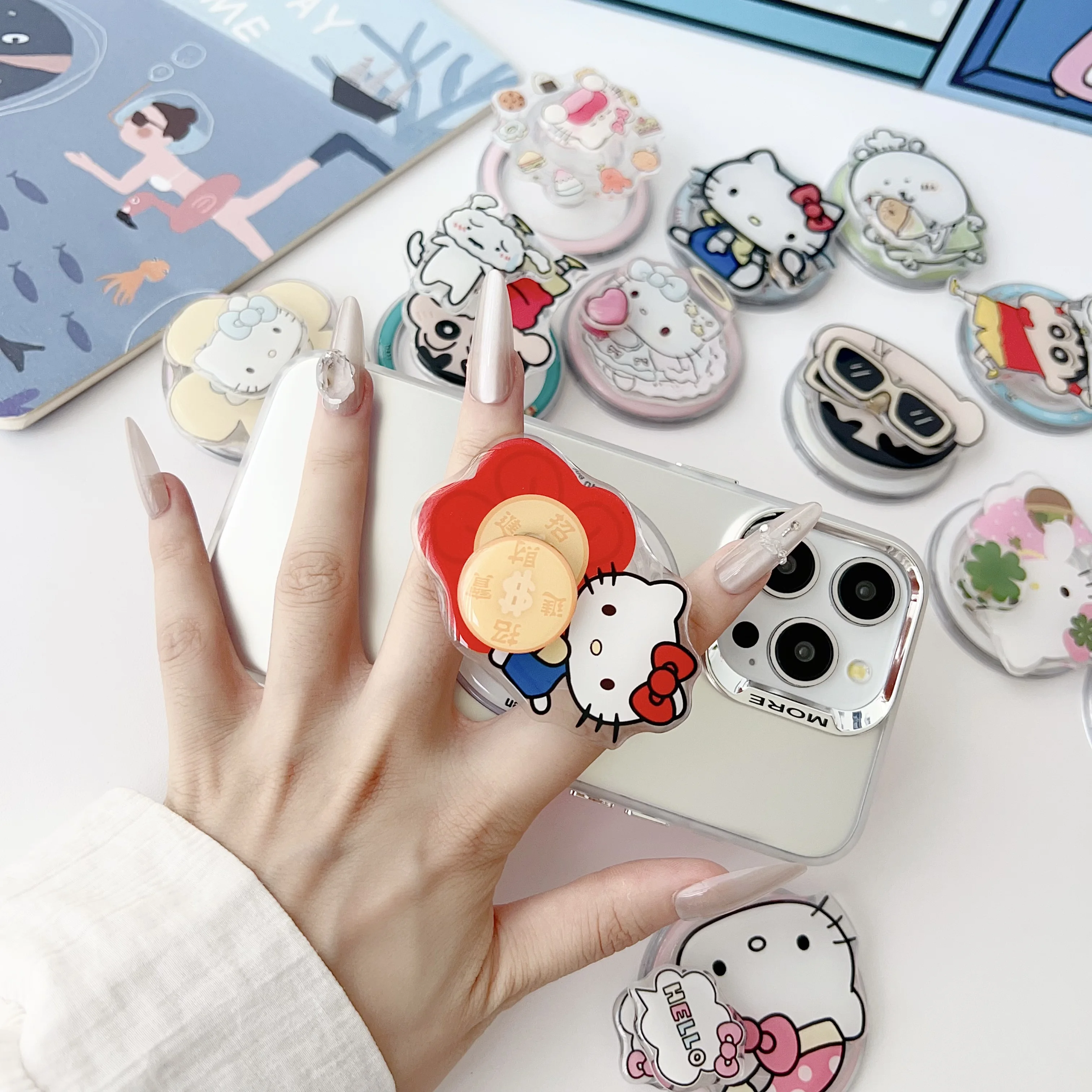 لوح تزلج كوري لطيف على شكل رسوم كرتونية لـ Magsafe حامل هاتف مغناطيسي لهاتف IPhone 17 حامل شحن لاسلكي قابل للطي #3